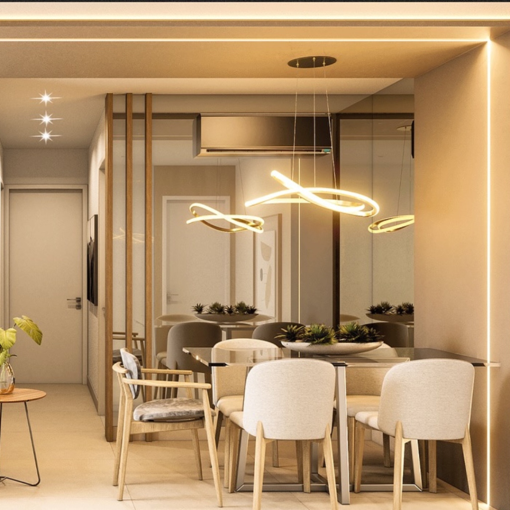 Living Integrado de apartamento a venda em Maringá